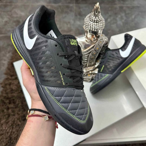 NIKE LUNAR GATO NEGRA VERDE FUTSAL HOMBTRE