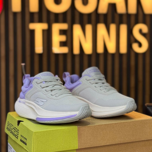 SKEACHER MAX CUSHION GRIS MORADA DAMA