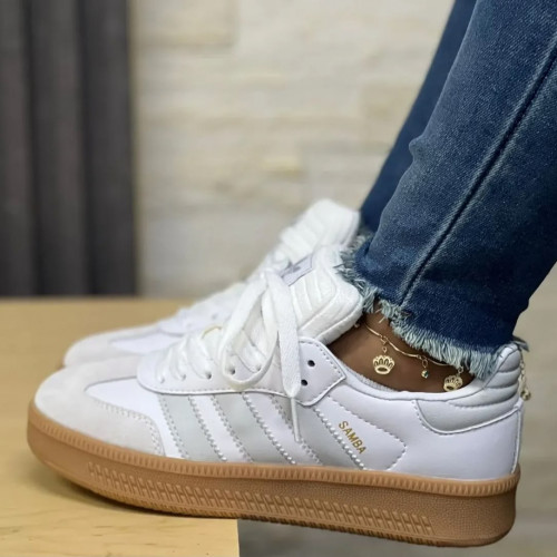 ADIDAS SAMBA BLANCA SUELA CAFÉ