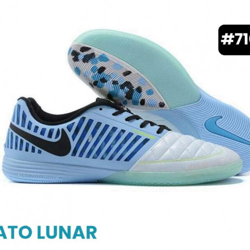 NIKE LUNAR GATO AZUL BLANCA DAMA FUTSAL
