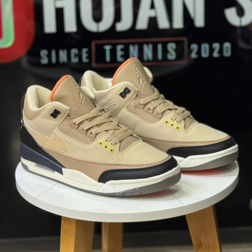 JORDAN RETRO 3 BEIGE NEGRA HOMBRE