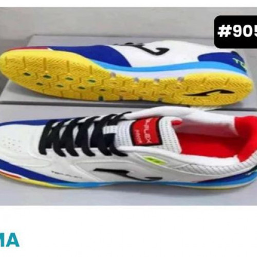 JOMA TOP FLEX BLANCA AZUL AMARILLA FUTSAL
