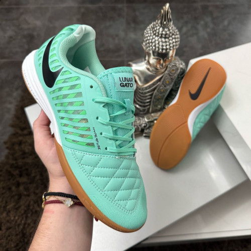 NIKE LUNAR GATO VERDE SUELA CAFE FUTSAL DAMA
