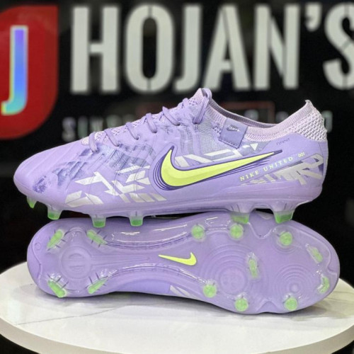 NIKE TIEMPO MORADO VERDE GUAYO HOMBRE