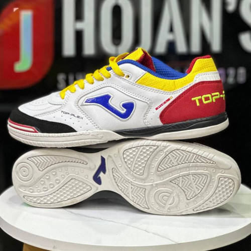 JOMA TOP FLEX BLANCA NEGRA AMARILLA FUTSAL HOMBRE