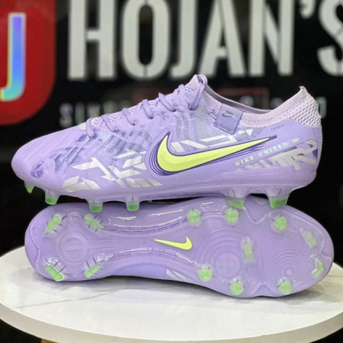 NIKE TIEMPO MORADO VERDE GUAYO HOMBRE
