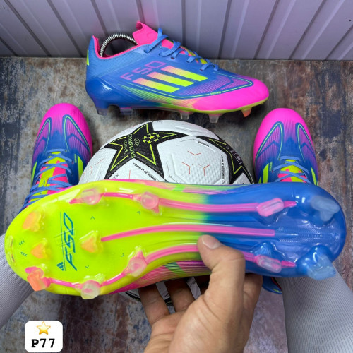 ADIDAS F50 MORADA VERDE CORDON GUAYO HOMBRE